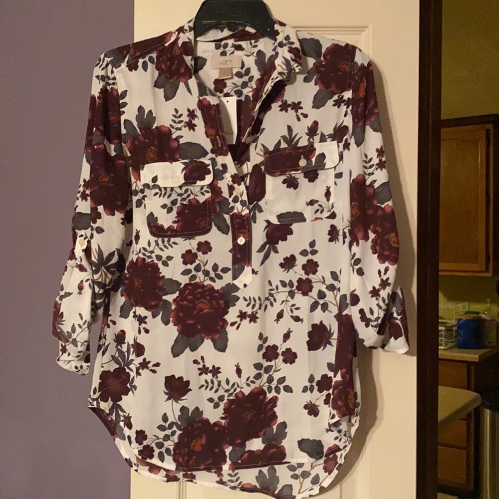 White Floral Blouse